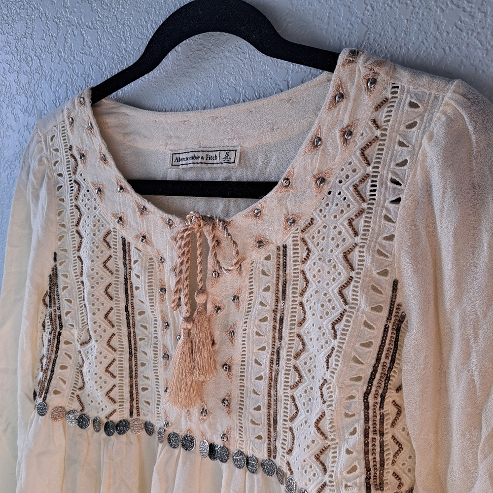 Abercrombie & Fitch Ivory Boho Blouse - Picture 2 of 5